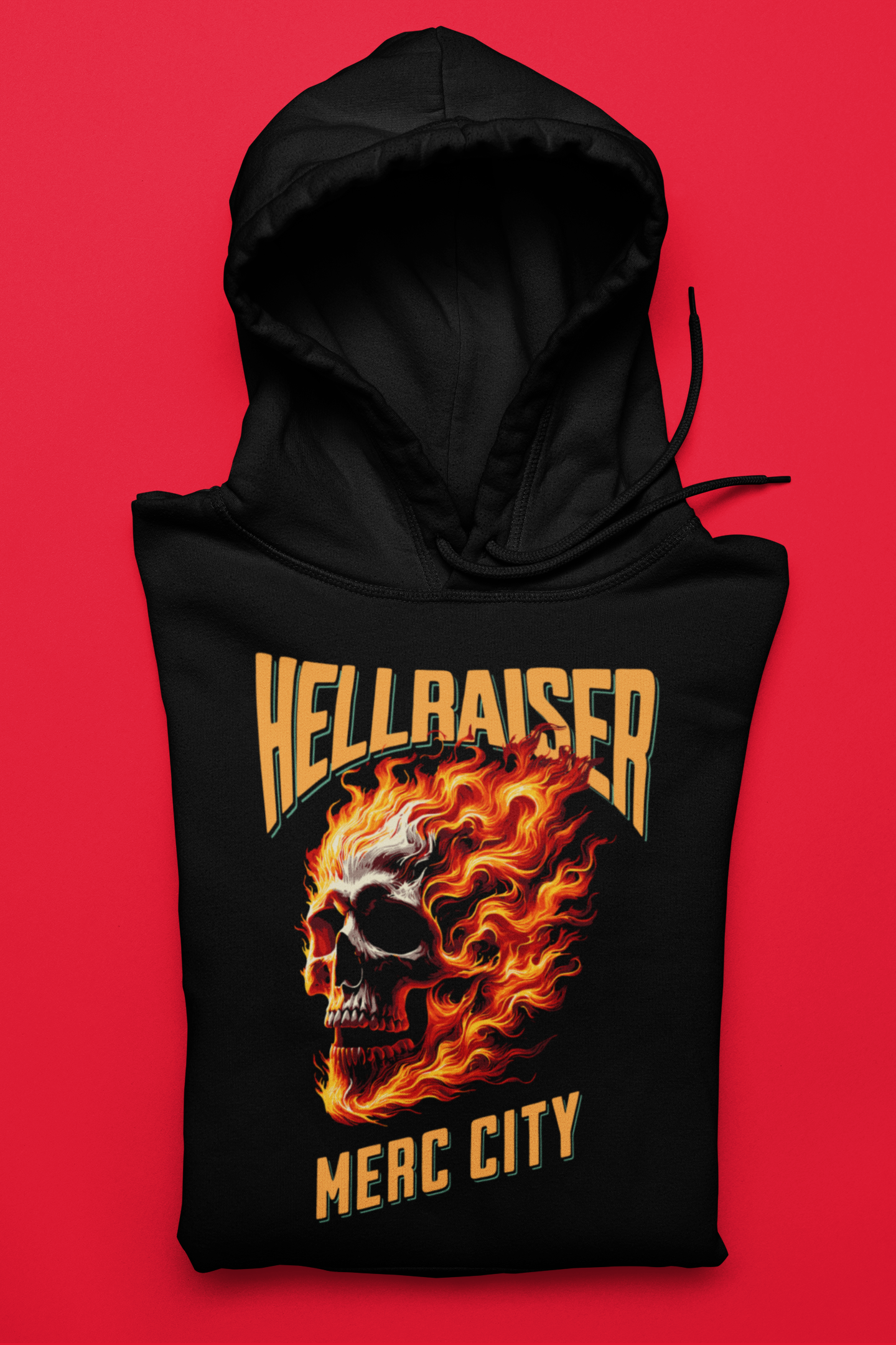 Merc City “Hellraiser” Fire Skull Premium Hoodie