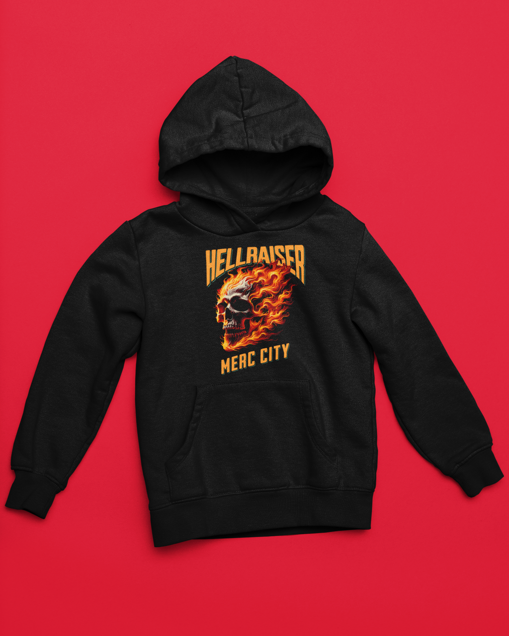 Merc City “Hellraiser” Fire Skull Premium Hoodie