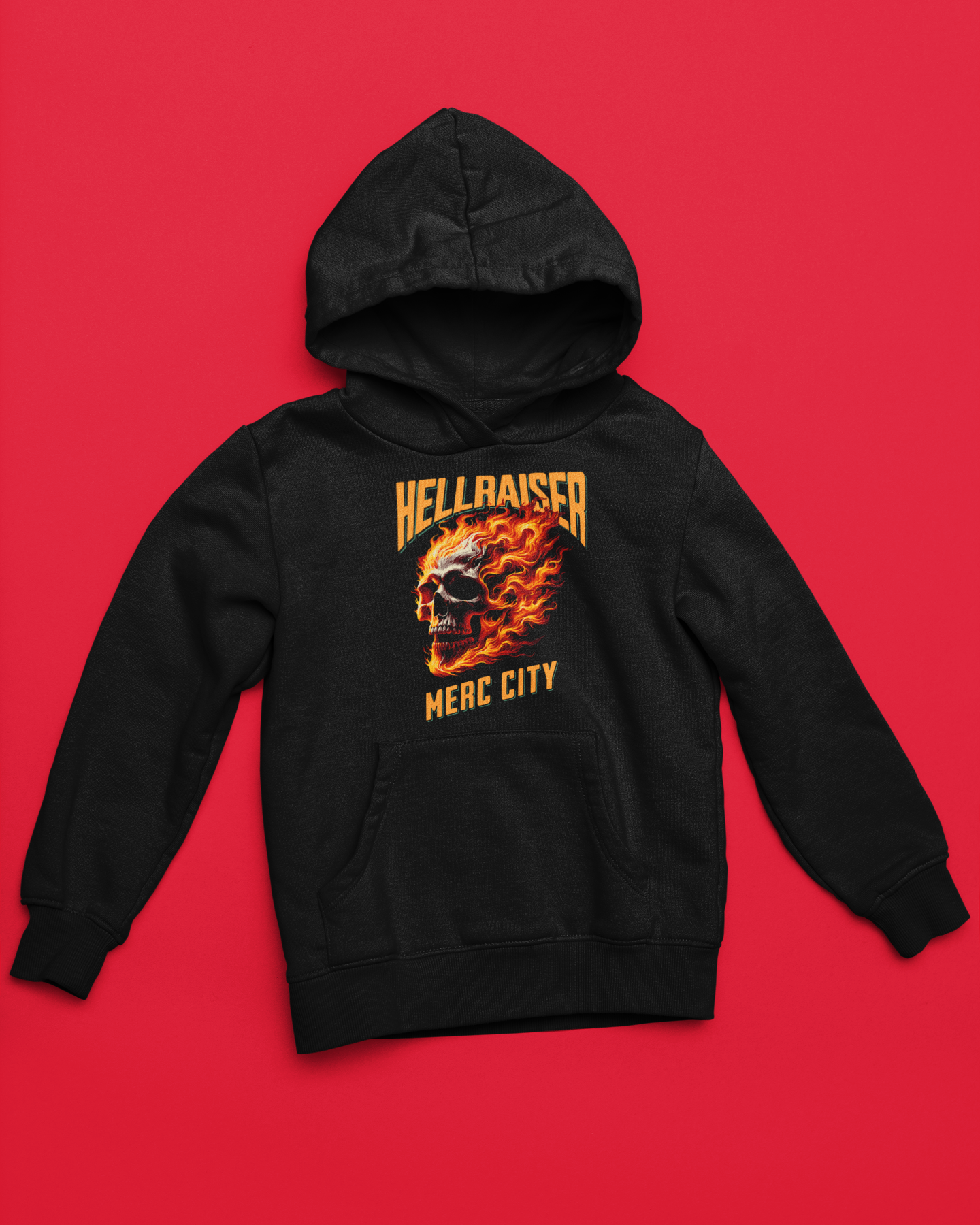 Merc City “Hellraiser” Fire Skull Premium Hoodie
