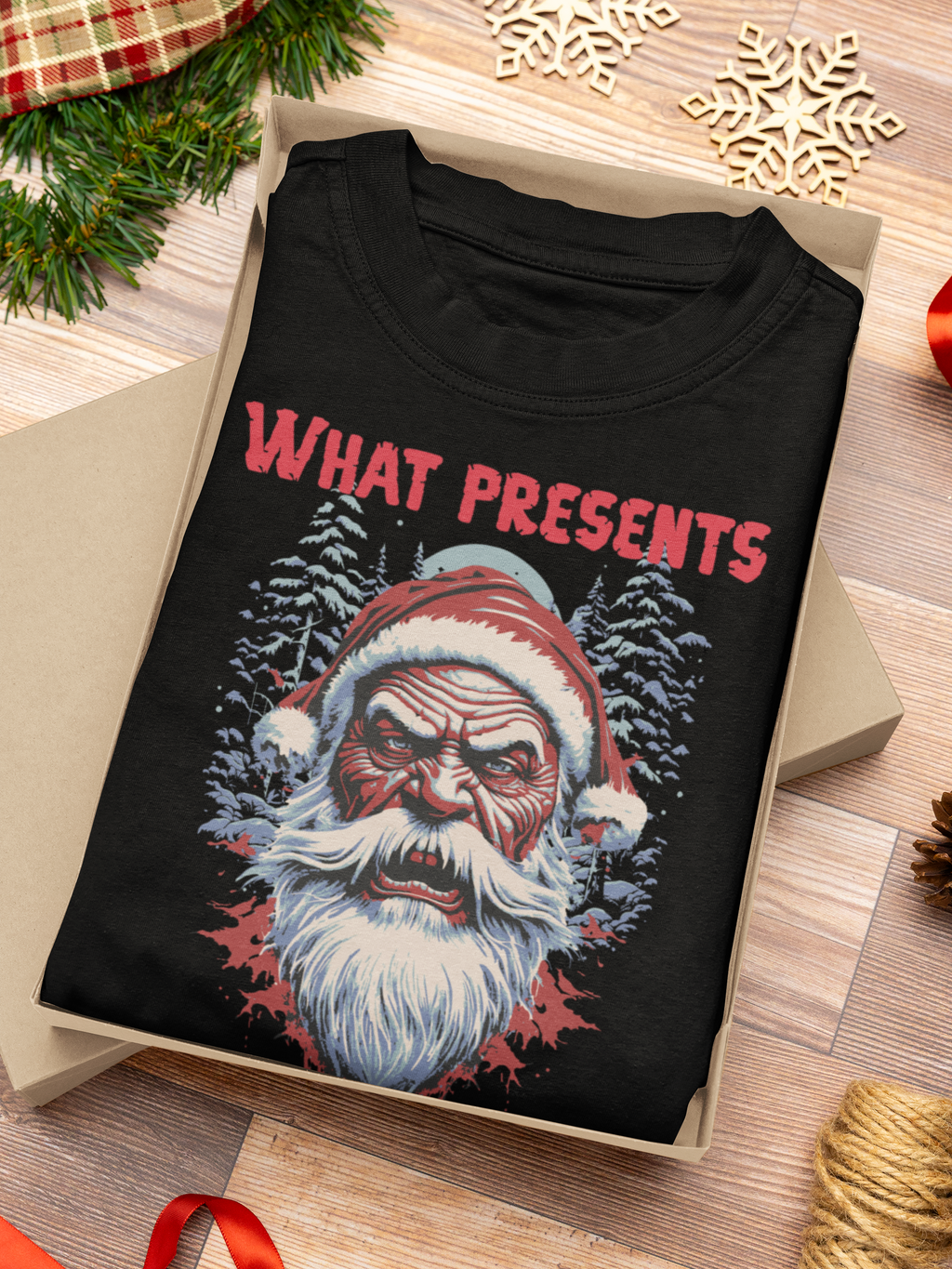 Savage Santa “What Presents?” Tee