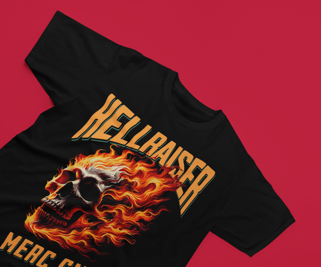 Merc City “Hellraiser” Flame Skull Streetwear Tee