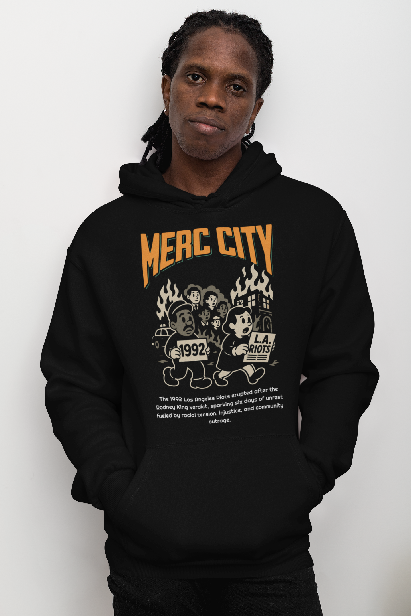 Merc City 1992 L.A. Uprising Retro Hoodie
